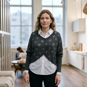 ELM by Matthildur Icelandic Designer Graphite Pima Cotton Sculptural Sweater, L